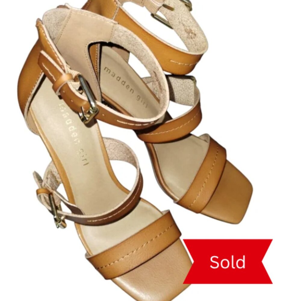 Madden Girl Tan Strappy Sandals
